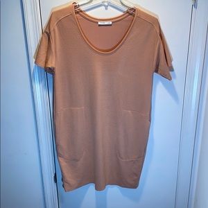 Zara; peach summer dress with pockets